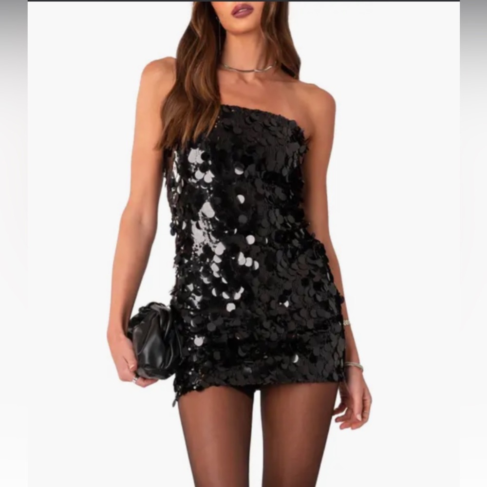 Edikted Small Samba Sequin Strapless Mini Dress - image 1